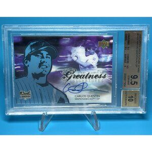 GRADED Carlos Quentin (RC) AUTOGRAPH Arizona Diamondbacks 2006 UD Beckett 9.5/10